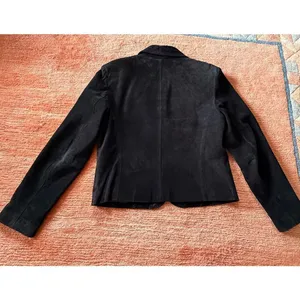 Alfani Black Genuine Suede Leather Blazer Jacket Size L thumbnail 5