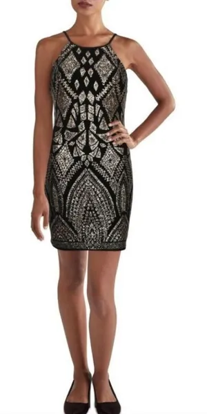 Jump -725 NWT Glitter Bodycon‎ Dress black size 3/4 thumbnail 1