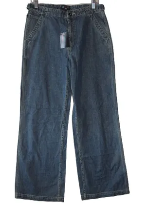 Polo Jeans Co Ralph Lauren Carpenter Pants Womens 6 Blue NEW Wide Leg Utility thumbnail 1