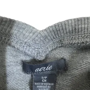Aerie Crisscross V-Back Heathered Sweatshirt Grey Balletcore Long Sleeve Size S thumbnail 5