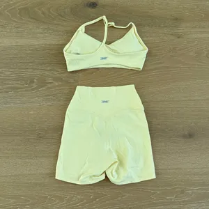 Elite Eleven Luna Flex Sports Bra & Mini Shorts Size XS Butter Yellow thumbnail 4