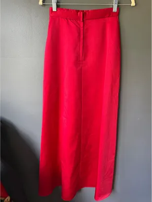 Urban Girl Nites Red Satin Maxi Skirt thumbnail 2