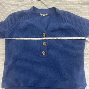 Madewell Blue‎ Ribbed Henley Sweater Size Small thumbnail 6