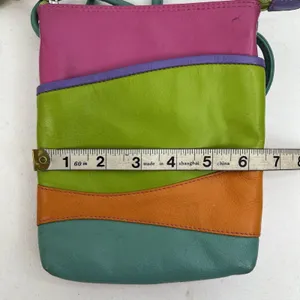 ILI New York Small Crossbody Bag Multi Color Patchwork Leather Tassel Boho Mini thumbnail 9