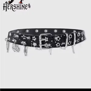 Black and Silver Embellished Women's Belt thumbnail 2
