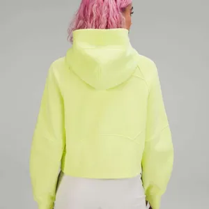 Lululemon Scuba Oversized Half Zip‎ Hoodie Electric Lemon Womens Size XL / XXL thumbnail 3