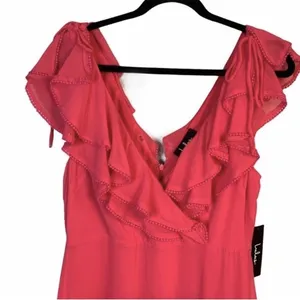 Lulus Pink Ruffled Surplice Maxi Dress thumbnail 5