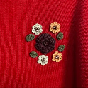 Vintage Y2k Grannycore red wool knit sweater Autumn Creations Large thumbnail 8