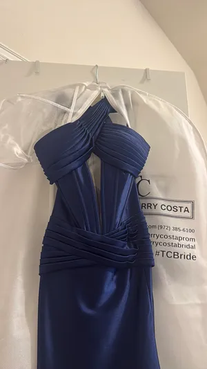 Navy Blue Prom Sherri Hill Dress 00 thumbnail 4