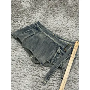 Vintage Y2K Women’s Denim Cargo Mini Skort Low Rise Belted Pockets 2000s Size M thumbnail 10