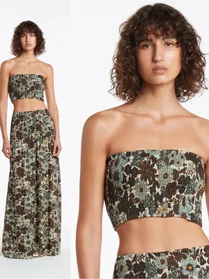 SIR the Label | Constantine Ruched Crop Green thumbnail 2