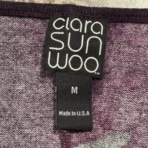 Clara Sun Woo Sweater Boxy Oversized Dolman Abstract Art To Wear Travel Purple M thumbnail 4
