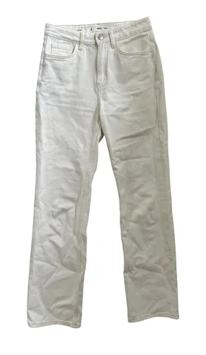 Mango Matilda Straight Leg Jeans Off White Cream High Waist Cotton Size 2 thumbnail 1