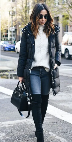 J.Crew | Wintress Long Hooded Down Puffer Coat‎ in Black | Blogger's Favorite thumbnail 1