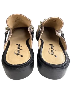 EUC Free People Leather Vida Mules Metallic Hold Size 9.5 thumbnail 8