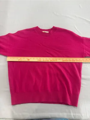 Madewell (Re)sponsible Cashmere Oversized Crewneck Sweater‎ pink Sz Large Medium thumbnail 4
