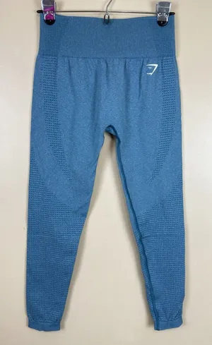 Gymshark Women’s Blue Marl Vital Seamless High Rise Compression Leggings Size M thumbnail 1