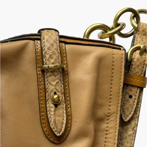 Coach Colette Leather Hobo Bag Tan Python Trim Slouchy Shoulder Bag 16418 thumbnail 11