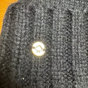 Kate Spade New York Beanie Hat Black Knit Bow‎ Detail Women's One Size thumbnail 2