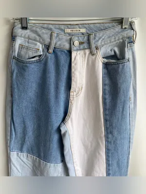 PacSun mixed denim patchwork high waist mom jeans retro boho fall winter 25 thumbnail 5