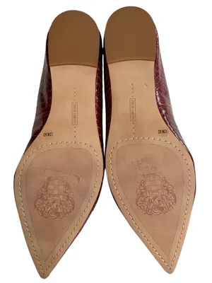 EUC Vince Camuto Leather Pointed Toe Flats Burgundy Size 12 thumbnail 7