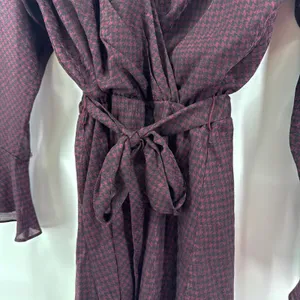NEW NWT Joie Marcel Blackberry Houndstooth Tiered‎ Long Sleeve Wrap Dress Small thumbnail 4