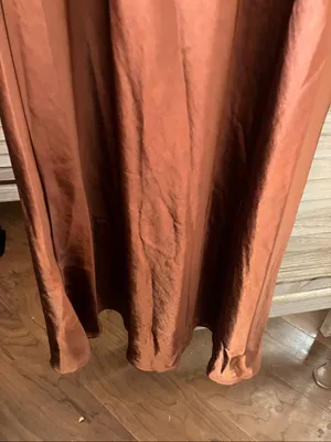 Women's Rust Satin V-Neck Evening Dress Medium NWT thumbnail 11
