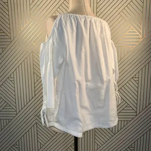 Madewell Cold Shoulder Top in‎ White Wash thumbnail 7