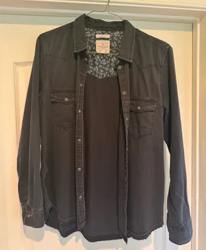 American Eagle Outfitters Black Button Up thumbnail 1