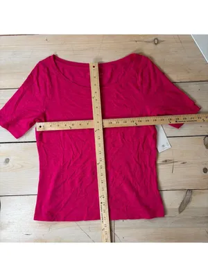 Laura Ashley NWT Women's Hot Pink Short Sleeve Modal Cotton Tee M thumbnail 7