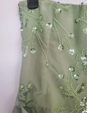Princess Polly Mint Green Strapless Beaded Satin Mini Dress thumbnail 4