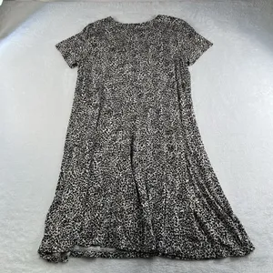 Old Navy‎ L Large Swing Dress Short Sleeve Leopard Print Jersey Knit Crew Neck thumbnail 12