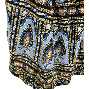 Free People Moonlight Dance Floral Bell Sleeve Boho Tunic Top Blue Size‎ Small thumbnail 15