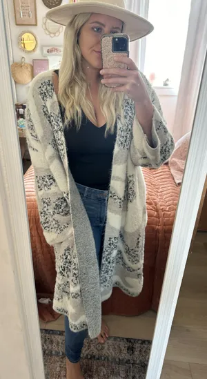 Dex Fuzzy kimono cardigain thumbnail 1