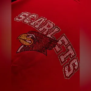 Scarletts Team Rhinestone Track Jacket Red Size XL thumbnail 4