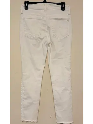 Madewell White Denim 9" Mid-Rise Skinny Capri Crop Jeans Button Fly 27 Waist thumbnail 3