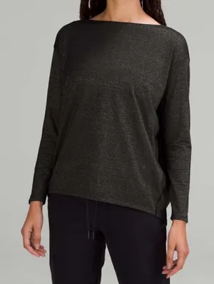 Lululemon Special Edition Back In Action Long Sleeve Shirt Black Spark Metallic thumbnail 1