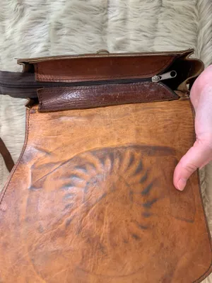 Vintage Leather Boho Hippie Purse thumbnail 7