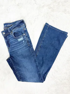 American Eagle Next Level Stretch Kick Boot Jeans Size 2 Regular Dark Wash thumbnail 7