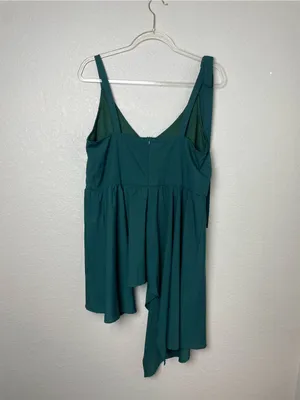 Bnwt! Joyfolie Michelle Assymetrical Textured Deep Teal Sleeveless Tank Top Sz L thumbnail 7
