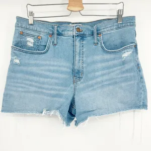 Madewell Womens High Rise Distressed Denim‎ Cutoff Jean Shorts Size 32 Blue thumbnail 2