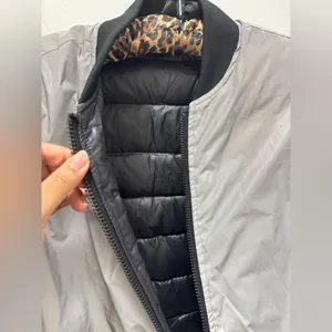 NWT $195 Bandier Equinox All Access Reversible Bomber Ski Jacket Platinum Large thumbnail 4