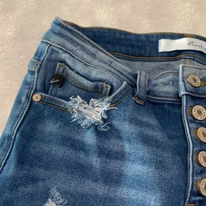Kancan womens small cut off bermuda denim jean shorts blue distressed casual vac thumbnail 3