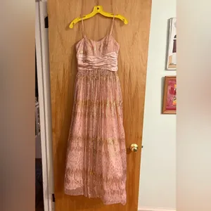 Hailey Logan by Adrianna Papell Pink & Gold‎ Formal Prom Maxi Dress Juniors 3/4 thumbnail 2