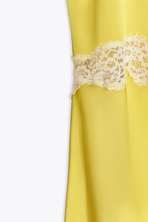 Zara Elegant Yellow Slip Dress with Lace Trim thumbnail 6