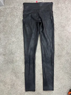 Spanx Women’s Faux Leather Leggings Metallic Black Medium Shapewear thumbnail 7
