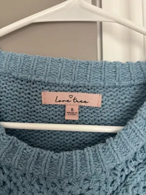 Cropped Knit sweater Blue thumbnail 2
