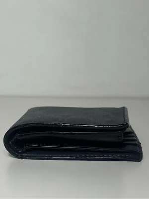 Coach Men's Signature Leather Black & Charcoal Bifold Wallet W/ Coin Pocket thumbnail 5