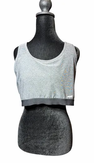 AVIA Heather Gray Cropped Athletic Sports Bra with Subtle Logo size XXL thumbnail 1