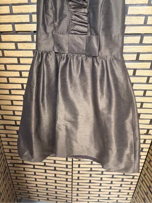 Alfred sung brown ruffle halter dress size 8 thumbnail 4